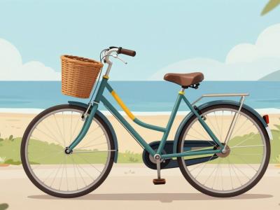 AI-generated illustration of Bicycle Rentals and Coastal Paths
