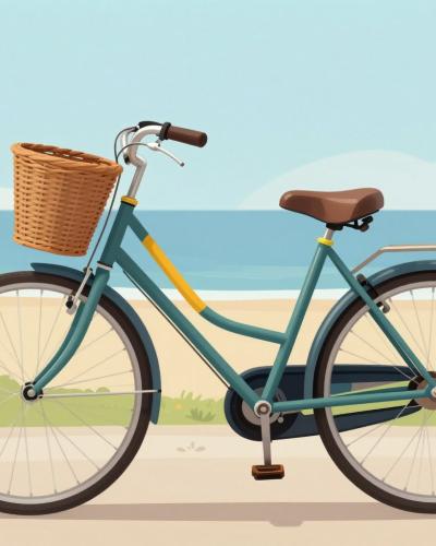 AI-generated illustration of Bicycle Rentals and Coastal Paths