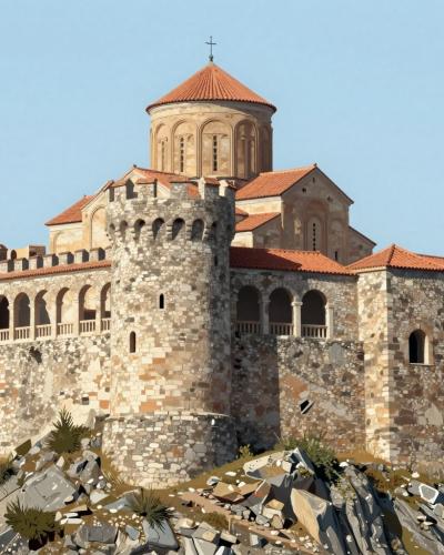 AI-generated illustration of Castillo de Ujué