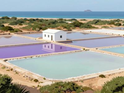 AI-generated illustration of Formentera Salt Flats (Salinas)