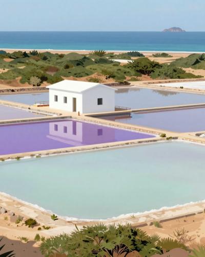 AI-generated illustration of Formentera Salt Flats (Salinas)