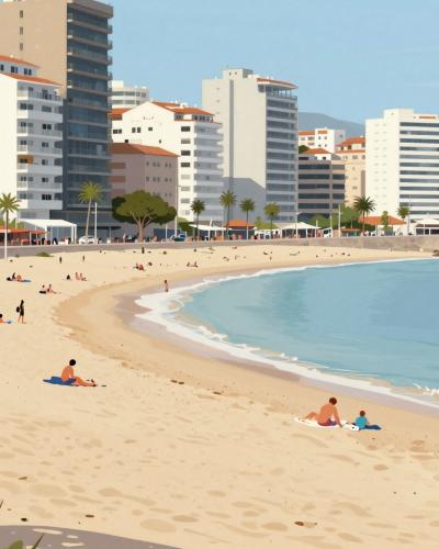 AI-generated illustration of Playa de la Concha