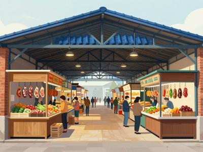 AI-generated illustration of Triana Market (Mercado de Triana)