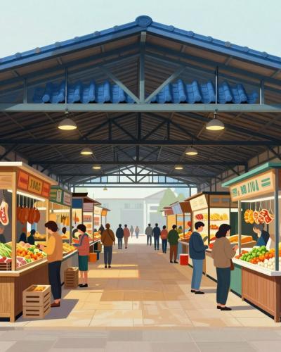 AI-generated illustration of Triana Market (Mercado de Triana)