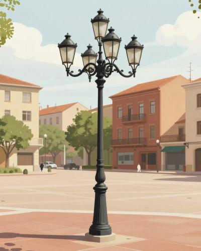 AI-generated illustration of Valverde Town Square (Plaza de la Constitución)