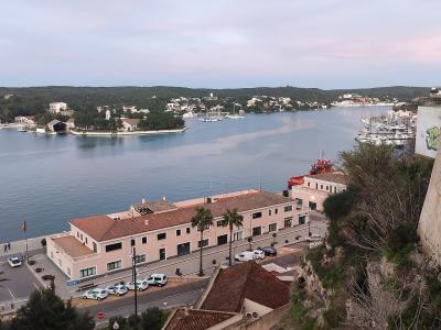 The long natural harbour of Maó, Menorca