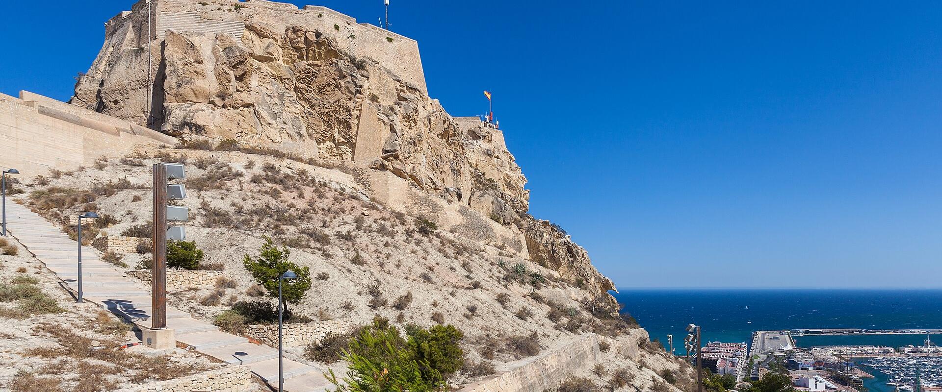 The Castle of Santa Bárbara on Mount Benacantil above Alicante