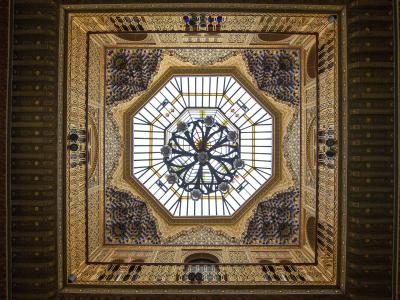 The ornate Moorish-style ceiling of the Arab Patio in the Real Casino de Murcia
