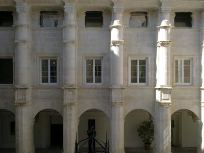 The arcaded cloister of the former convent housing the Museu de Menorca