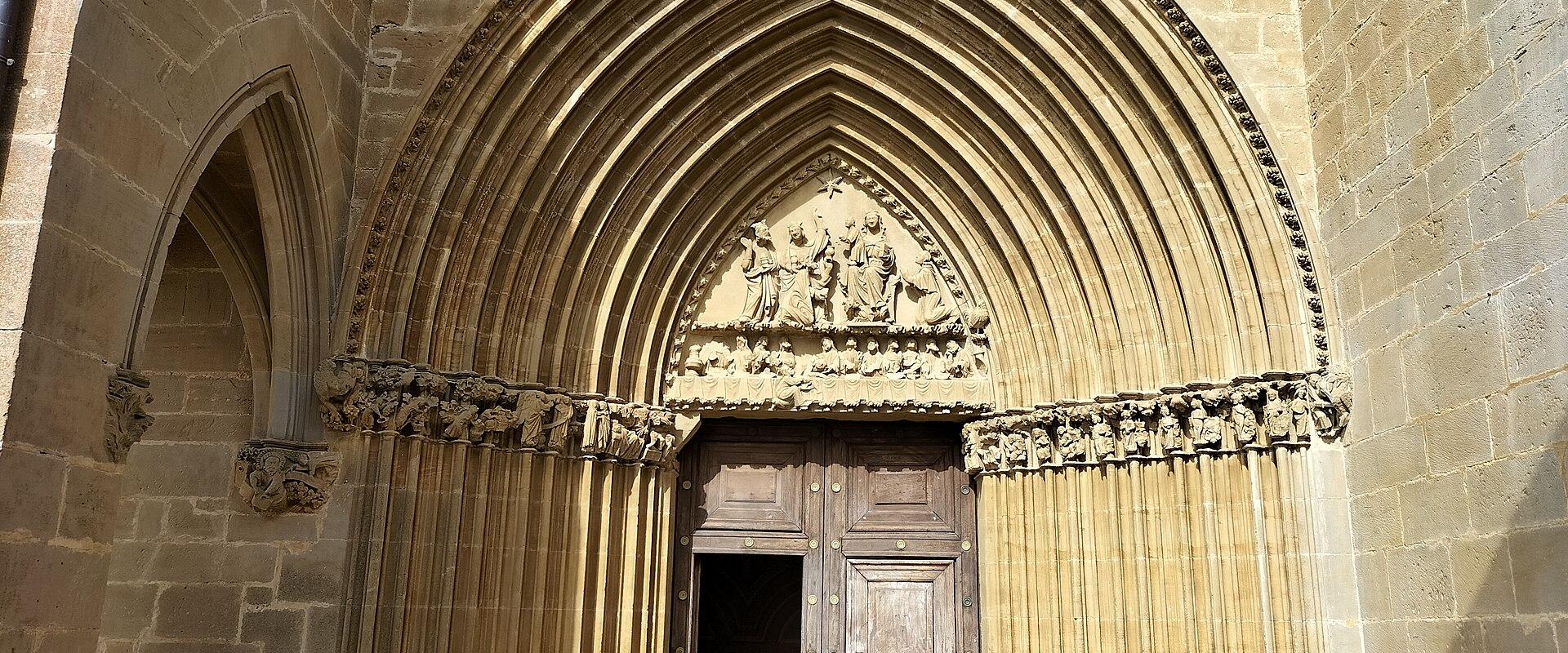 The Gothic portal of the church of Santa María in Ujué