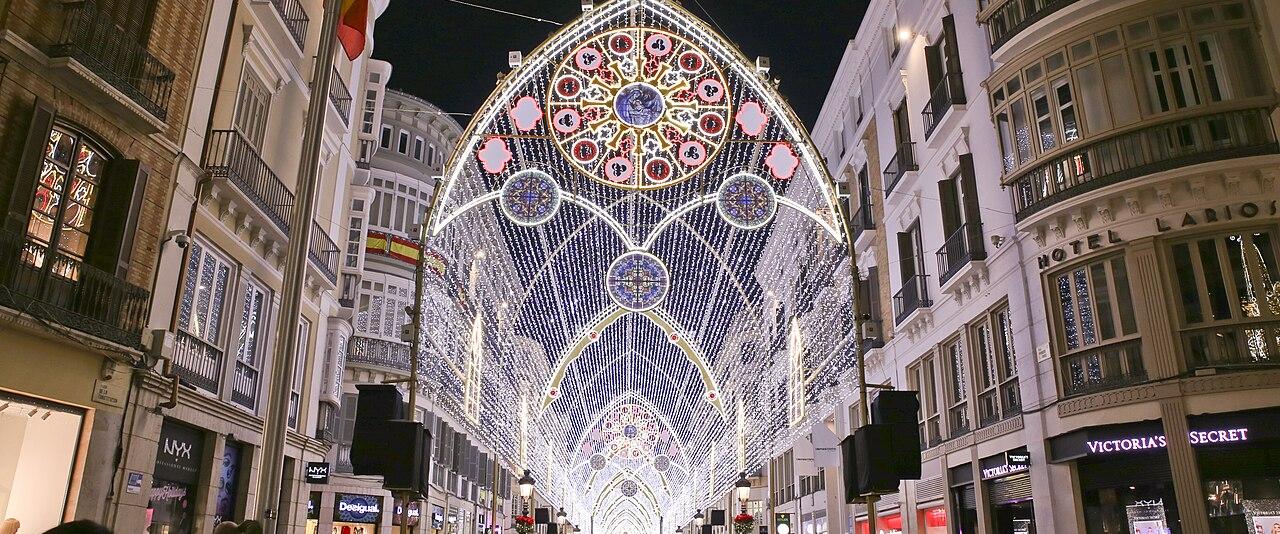 Christmas lights over Calle Larios in Málaga
