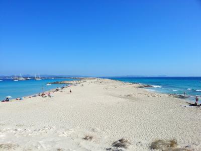 The long white sand spit of Ses Illetes, Formentera