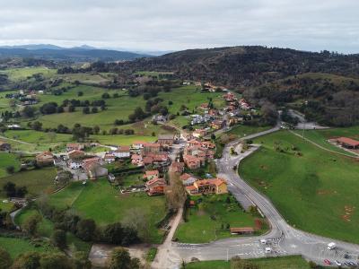 Panoramic view of Cabárceno village in the municipality of Penagos, Cantabria
