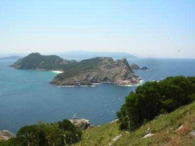 The Cíes Islands rising from the Atlantic off the Galician coast