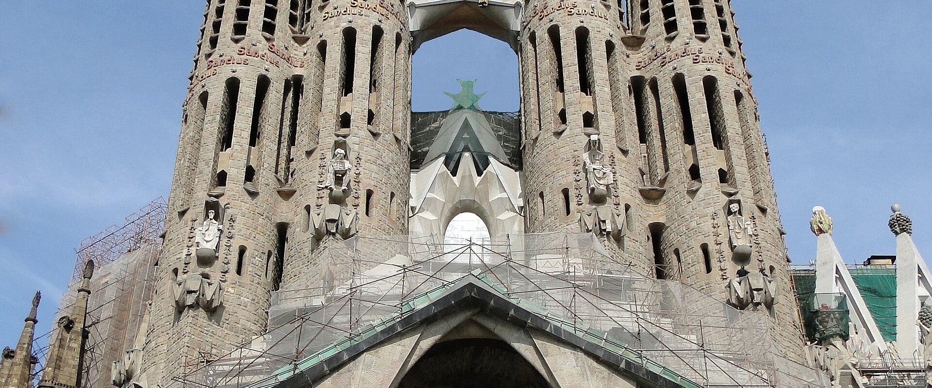 The spires of the Sagrada Família basilica in Barcelona