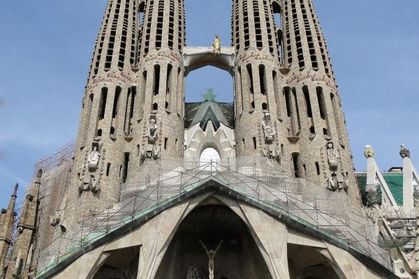 The spires of the Sagrada Família basilica in Barcelona