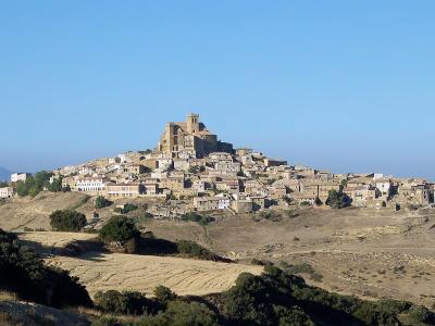The hilltop village of Ujué in Navarre