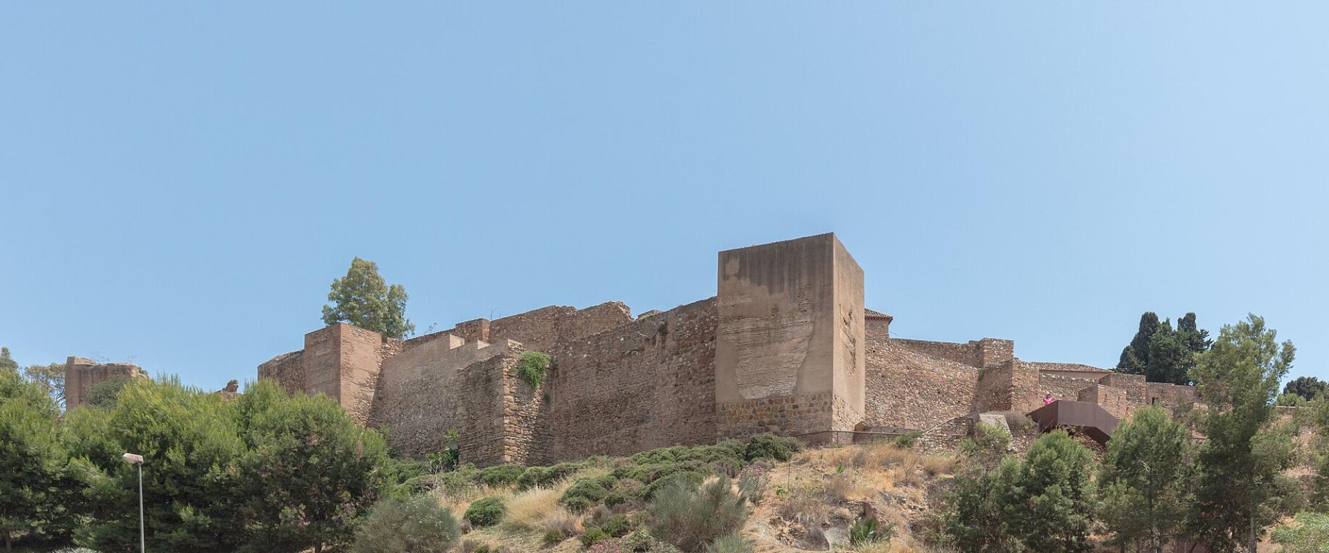 The walls of the Alcazaba of Málaga on its hillside