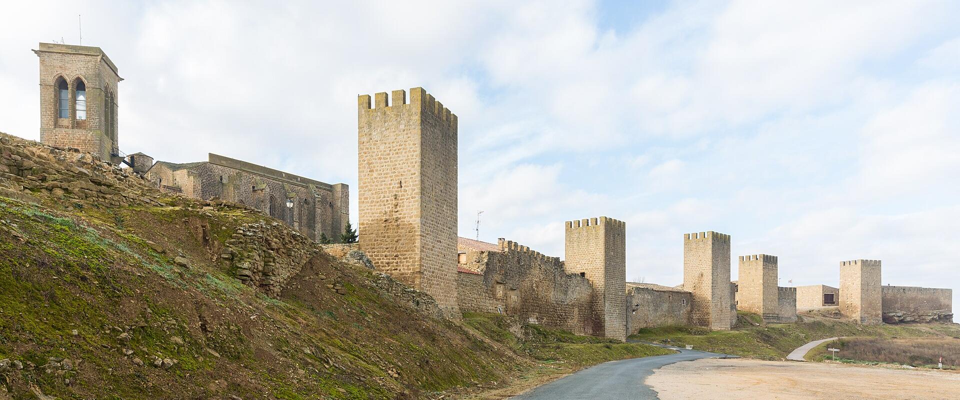 Towers and medieval walls of the Cerco de Artajona in Navarre